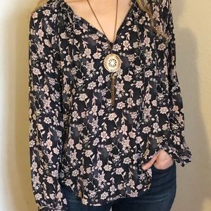 Long sleeve floral blouse